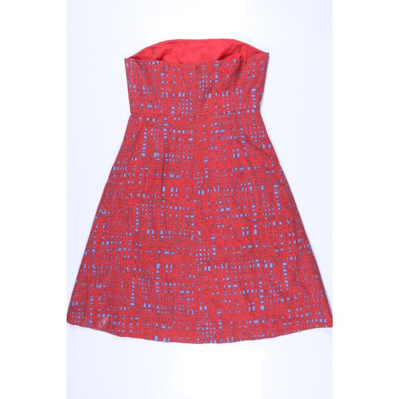 Anthropologie Tabitha dress strapless fit flare red tube retro mod sz 6 - Picture 3 of 4